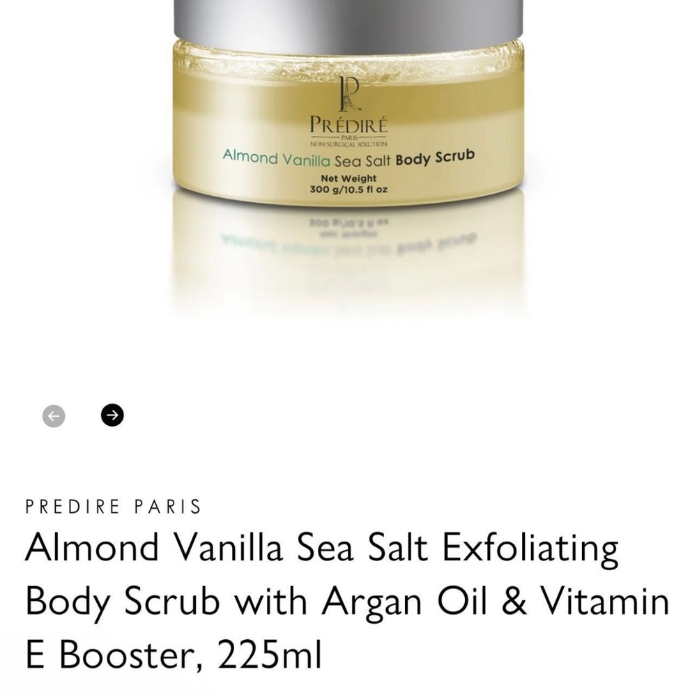 Almond Vanilla Sea Salt Body Scrub by Predire $125